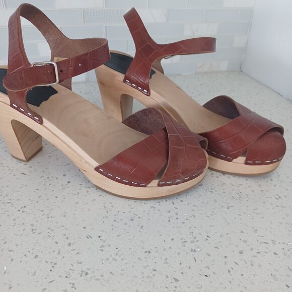 Brown "croc print" Merci sandals - size 39 - Picture 5 of 7